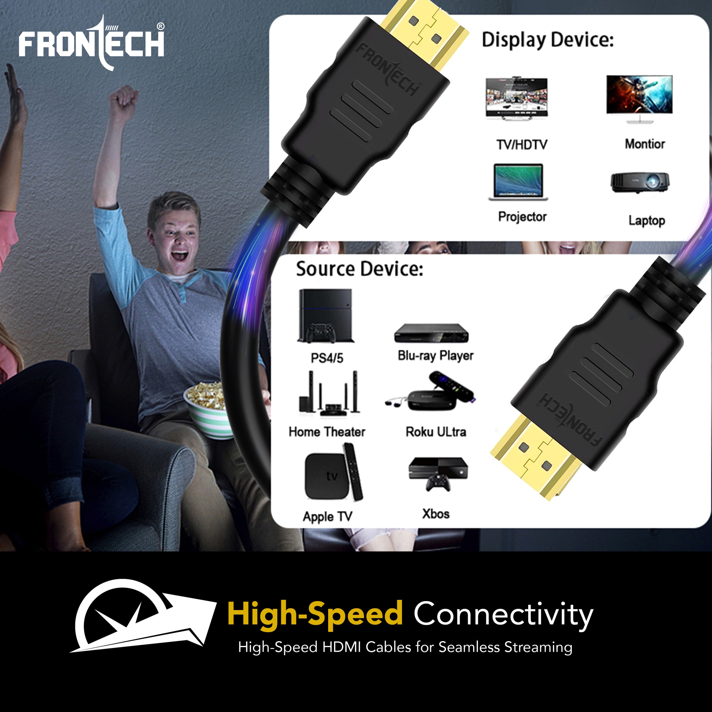 Frontech Copper Clad Steel HDMI Cable - 1.5M Length (NC-0018) Frontech Copper Clad Steel HDMI Cable - 1.5M Length (NC-0018)